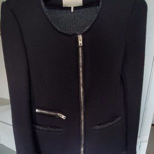 Iro classic black wool zip front jacket